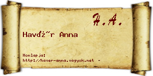Havér Anna névjegykártya